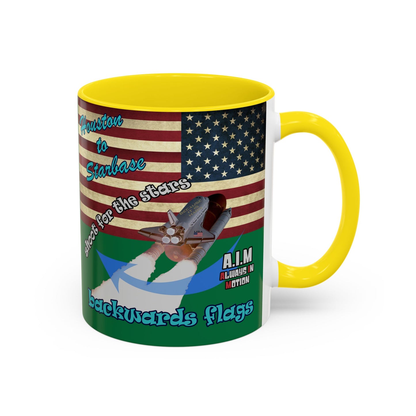 shoot for the stars - Accent Mug (dark green)