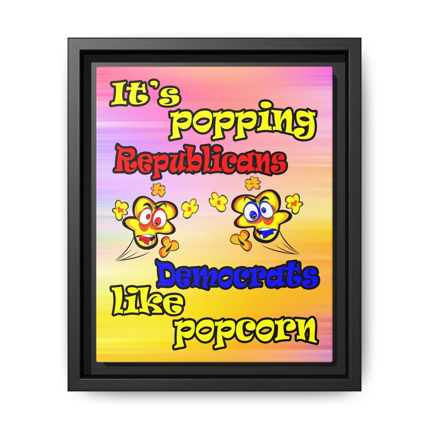 popping like popcorn - framed canvas art (color blur)