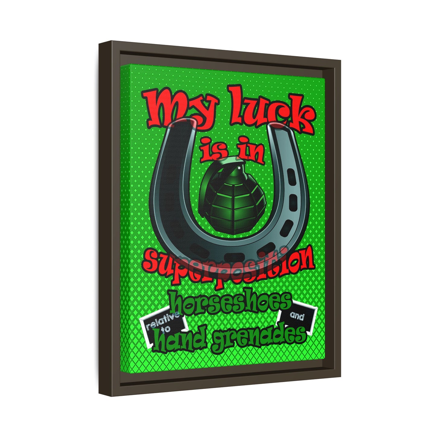 my luck - framed canvas art (logo green)