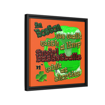celtics logo - framed canvas art (orange)