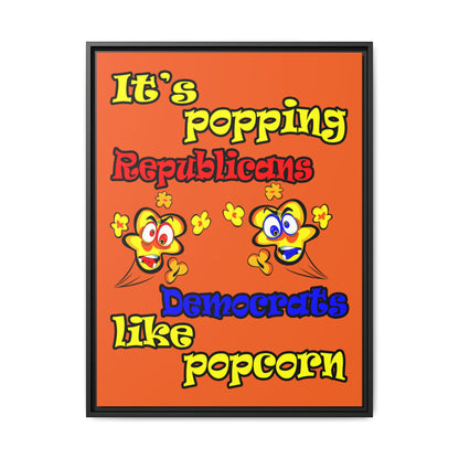 popping like popcorn - framed canvas art (orange)
