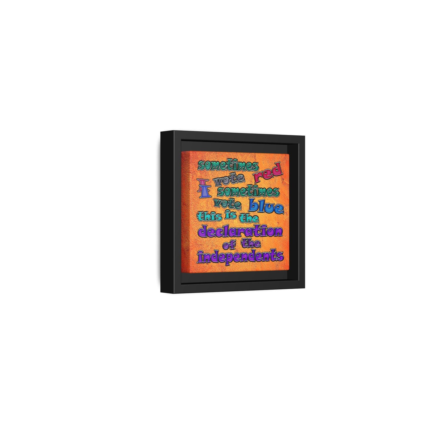 declaration of the independents - framed canvas art (burnt orange)