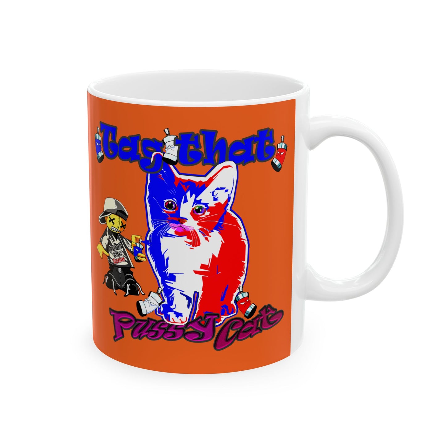 tag that - White Mug (orange)