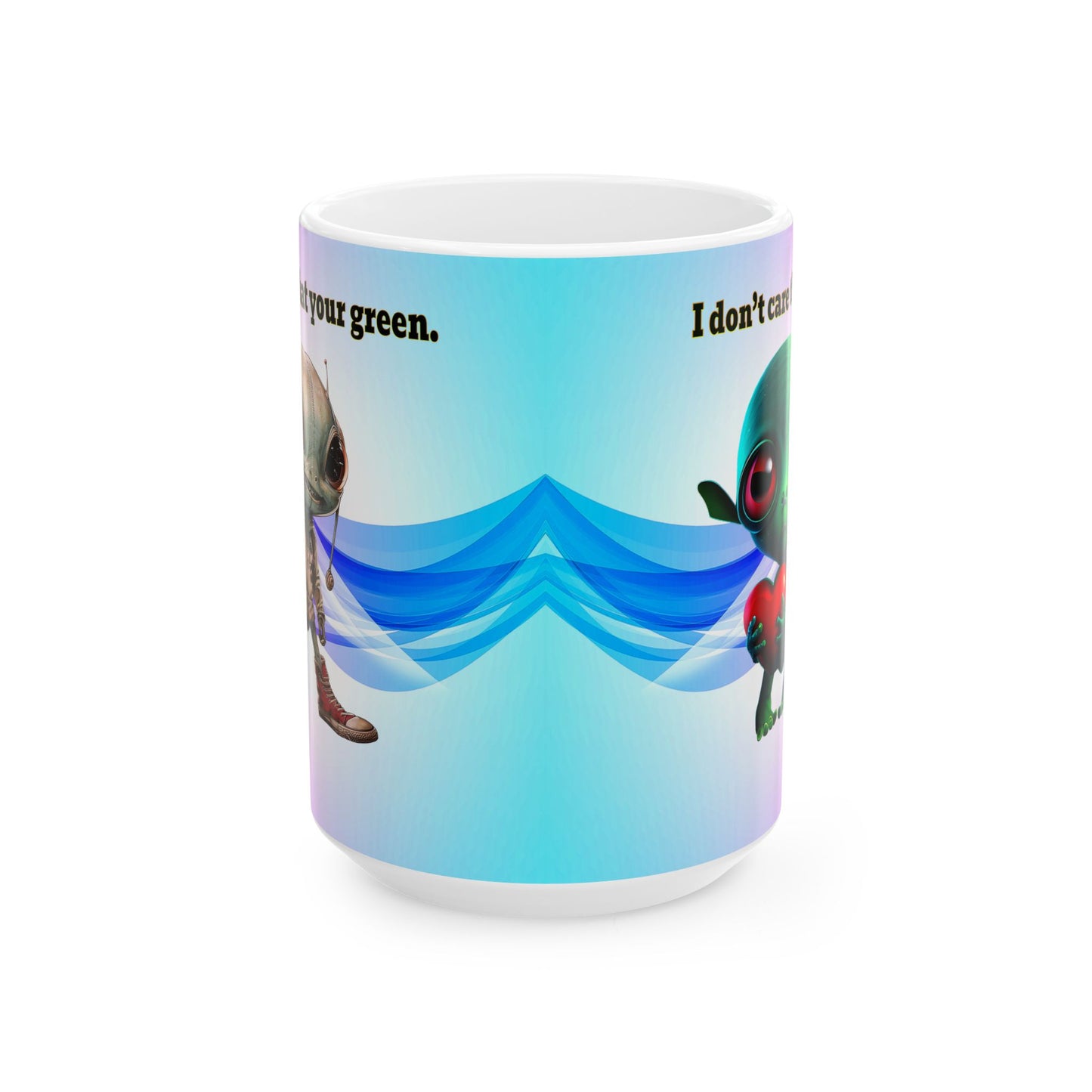 I don't care that your grey - White Mug (light blue-pink wave)