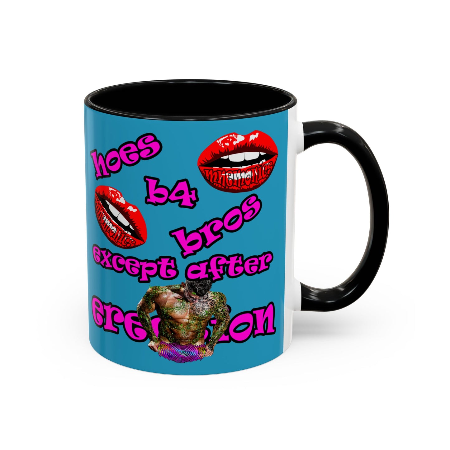 hoes b4 bros - Accent Mug (turquoise)