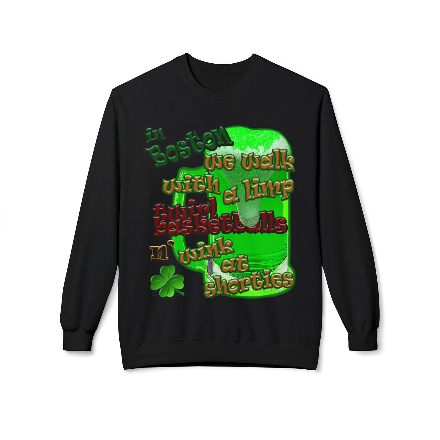 celtics logo - Unisex Midweight Softstyle Fleece Crewneck Sweatshirt