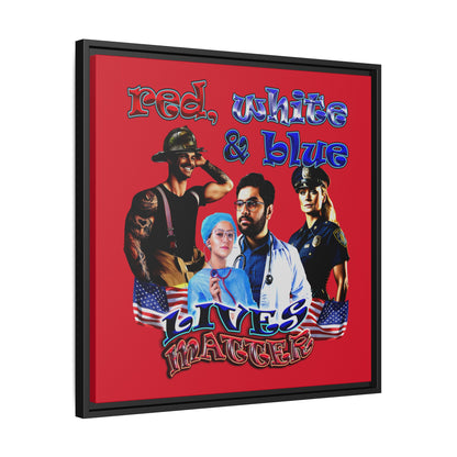 rw&b lives matter - framed canvas art (dark red)