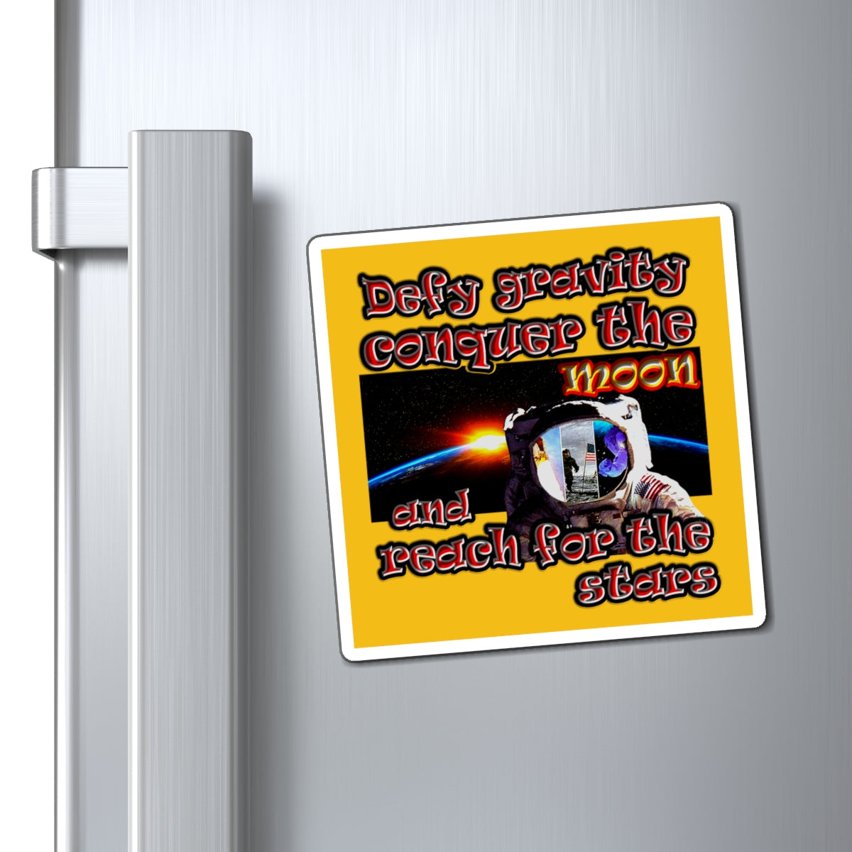 defy conquer reach - Magnets - (yellow)