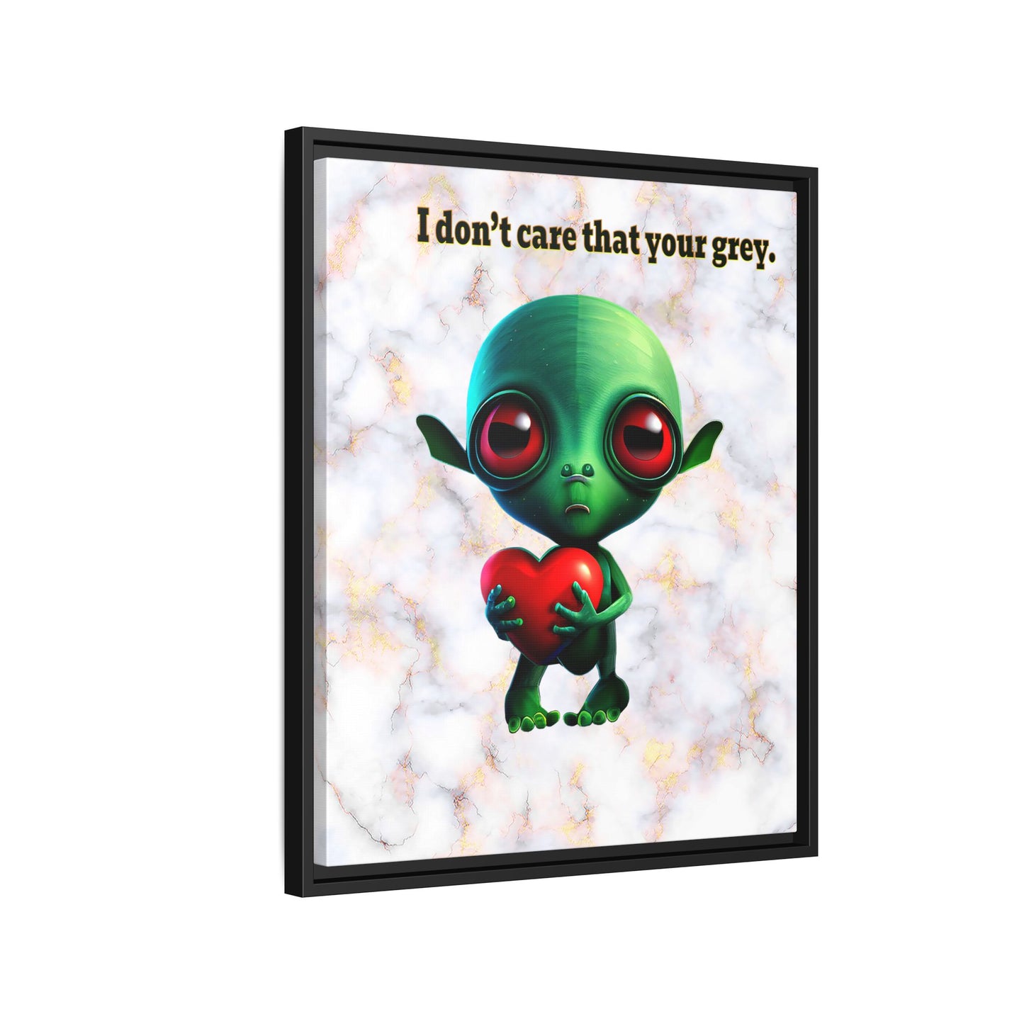 I don't care that your grey - framed canvas art (white marble)
