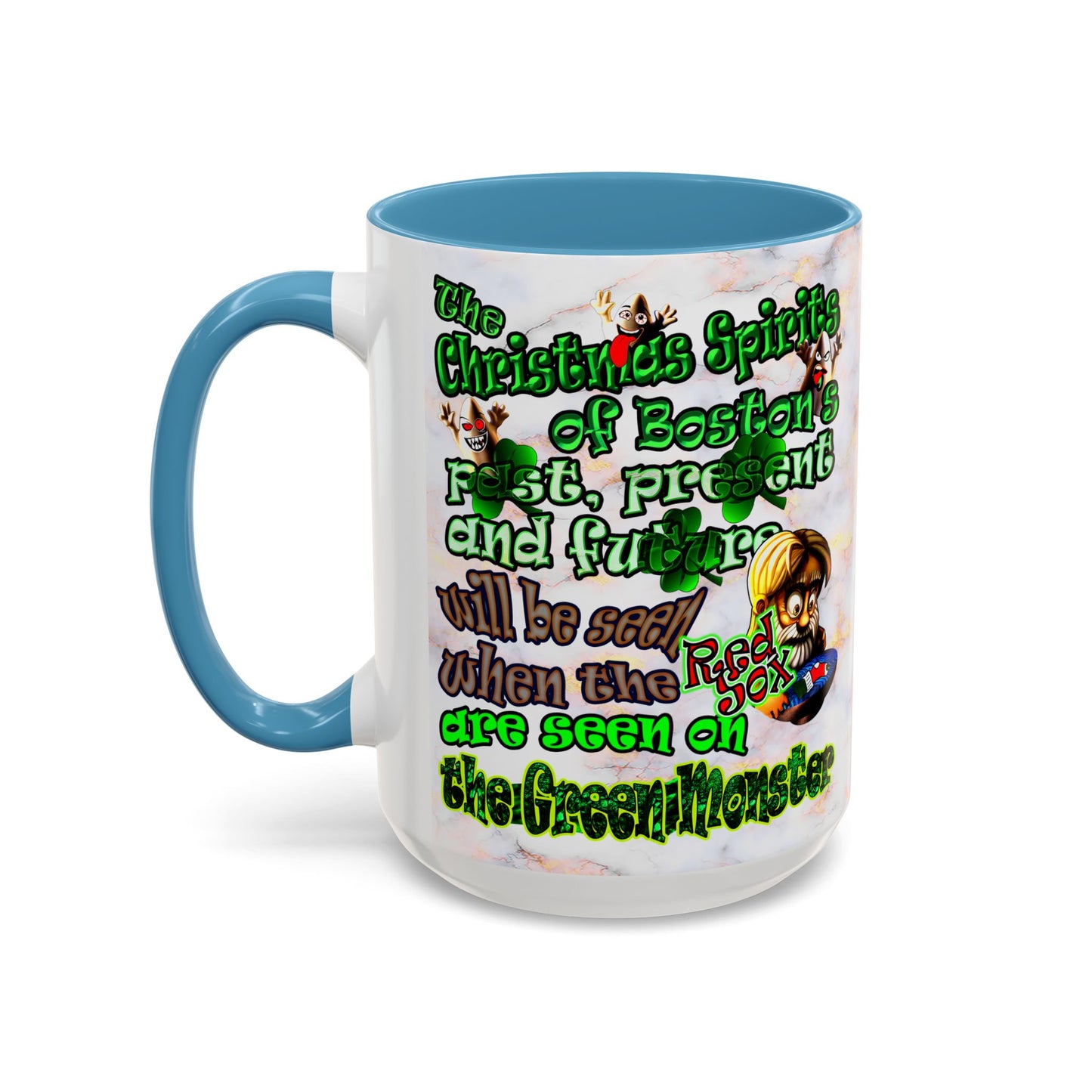 christmas spirits of boston - Accent Mug (white marble)