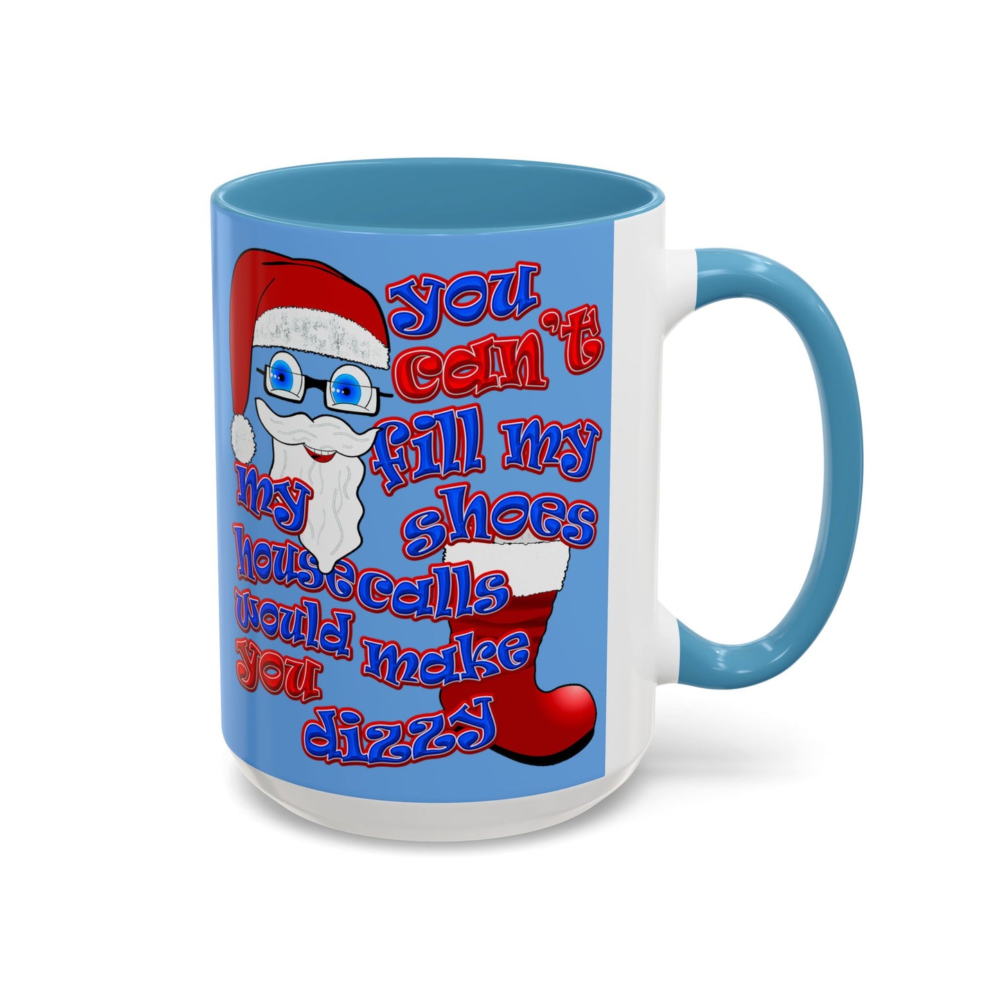 santa's shoes - Accent Mug (light blue)