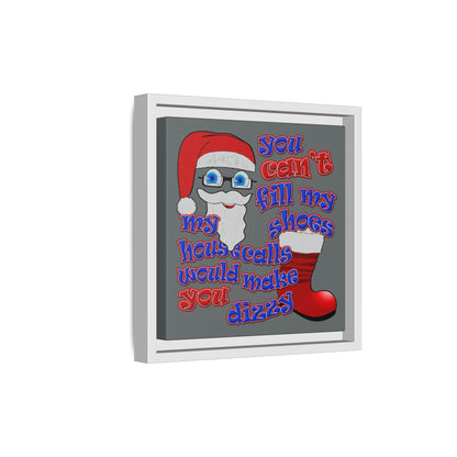 santa's shoes - framed canvas art (dark grey)