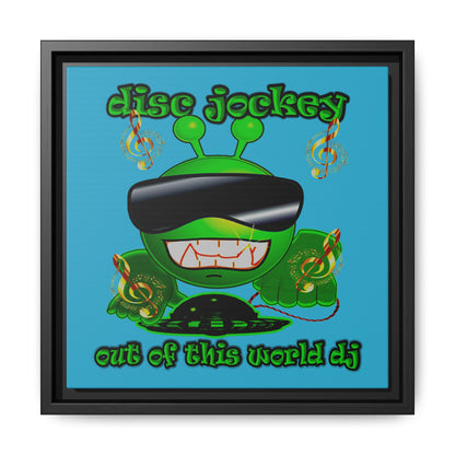 disc jockey - framed canvas art (turquoise)