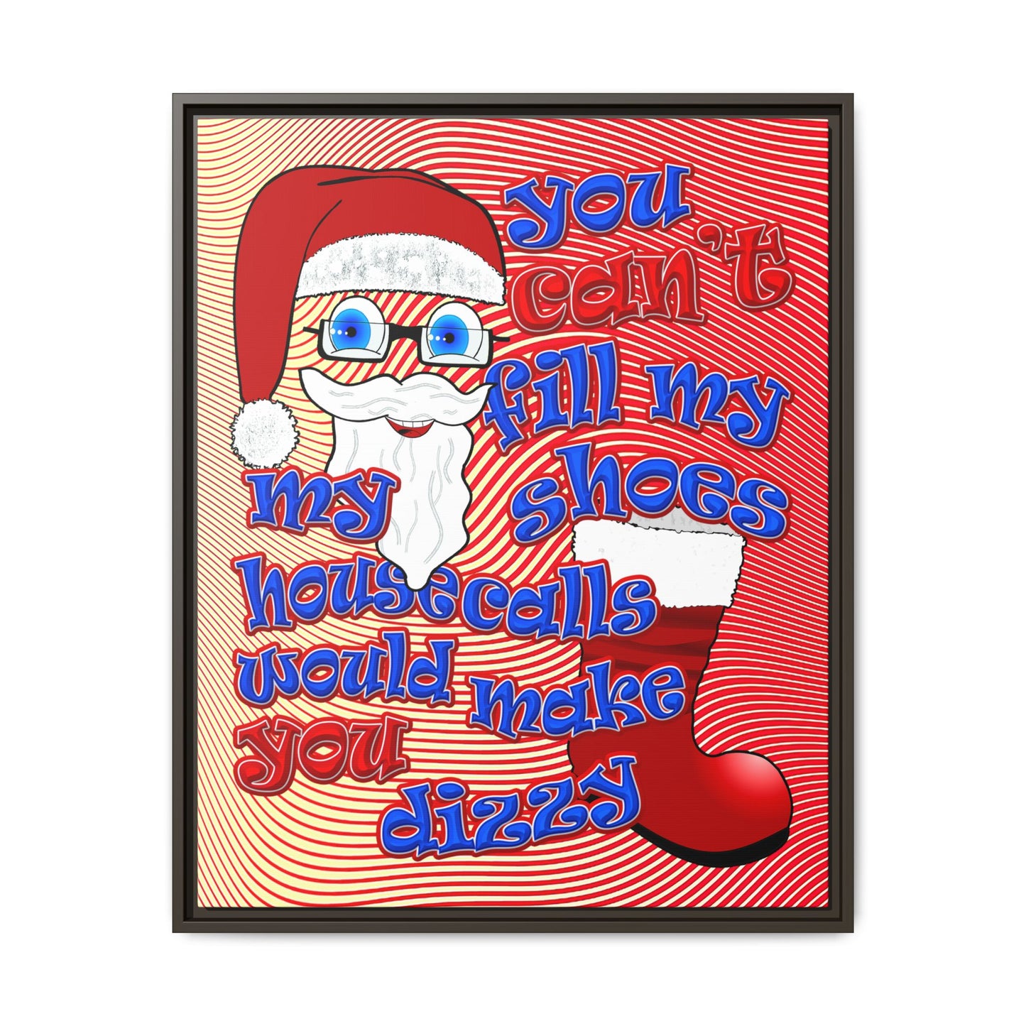 santa's shoes - framed canvas art (yellow-orange wave)