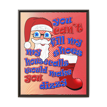 santa's shoes - framed canvas art (yellow-orange wave)