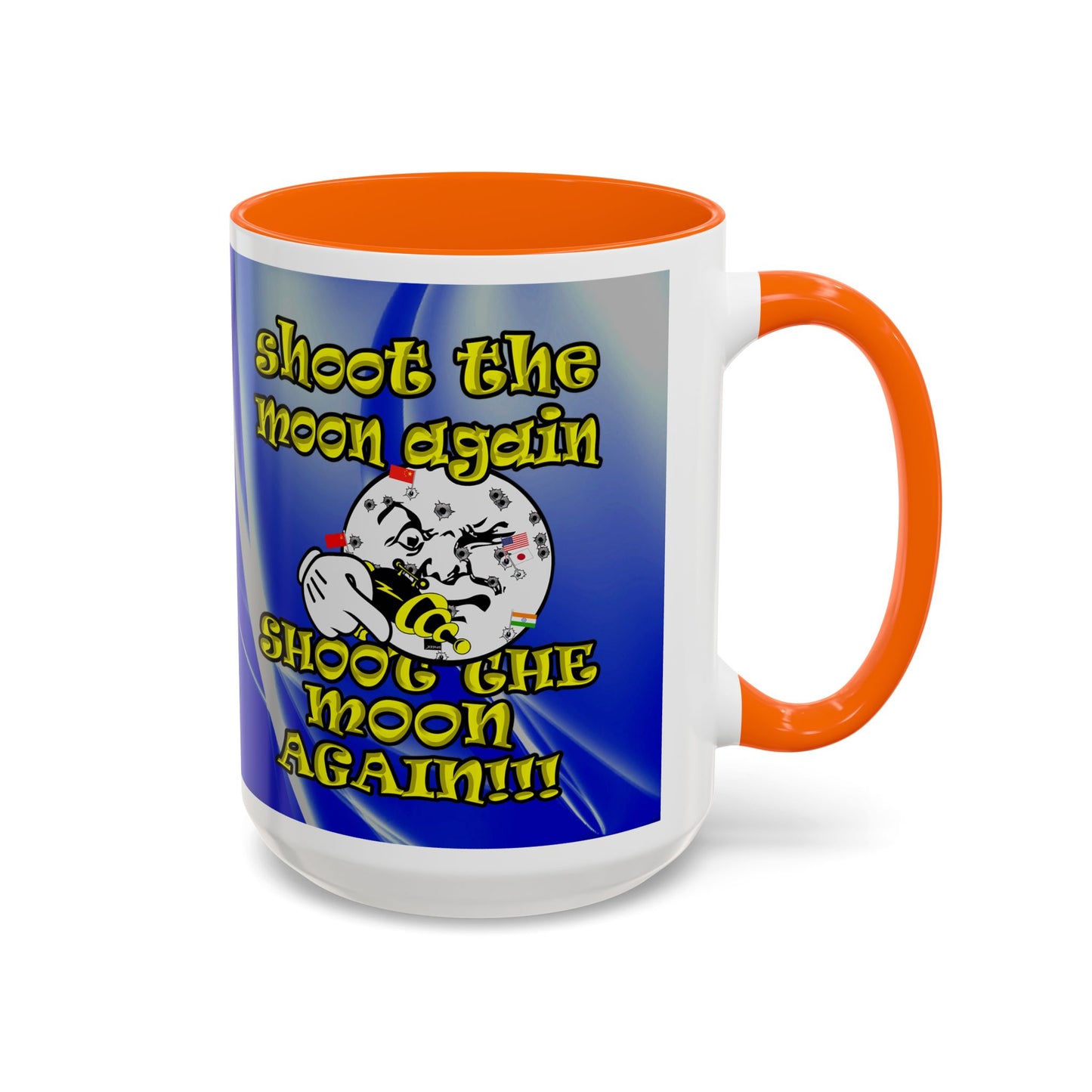shoot the moon again - Accent Mug (blue-white wave)