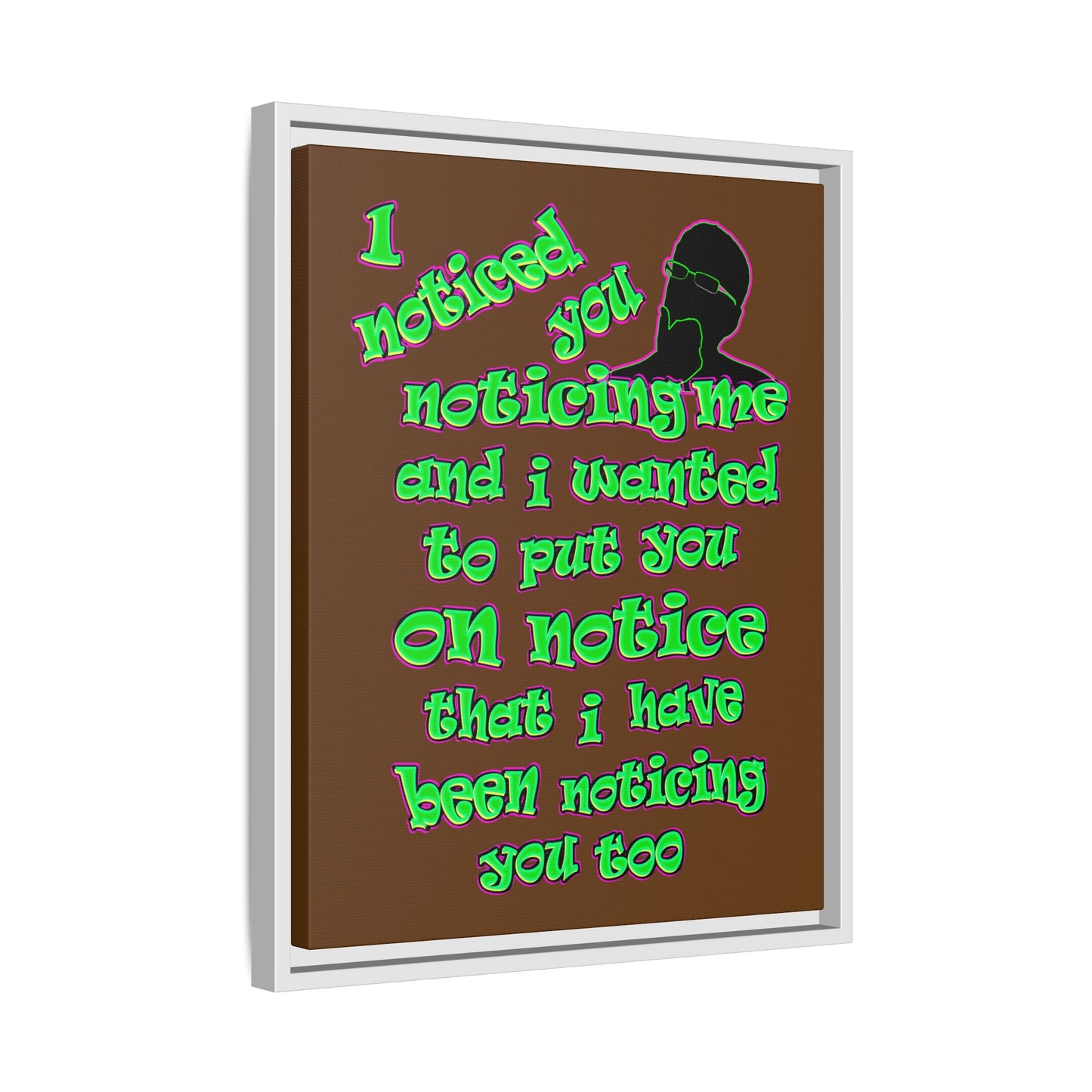 noticed you noticing - framed canvas art (brown)