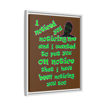 noticed you noticing - framed canvas art (brown)