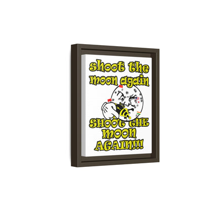 shoot the moon again - framed canvas art (white)