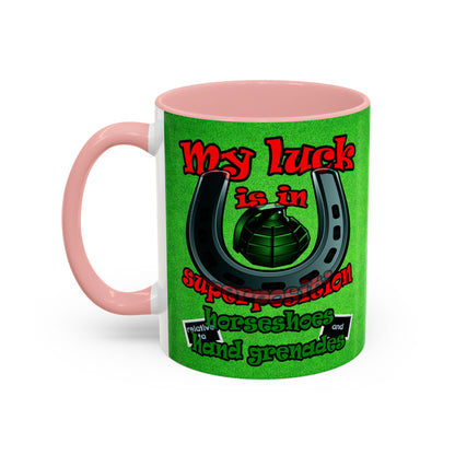 my luck - Accent Mug (green turf)