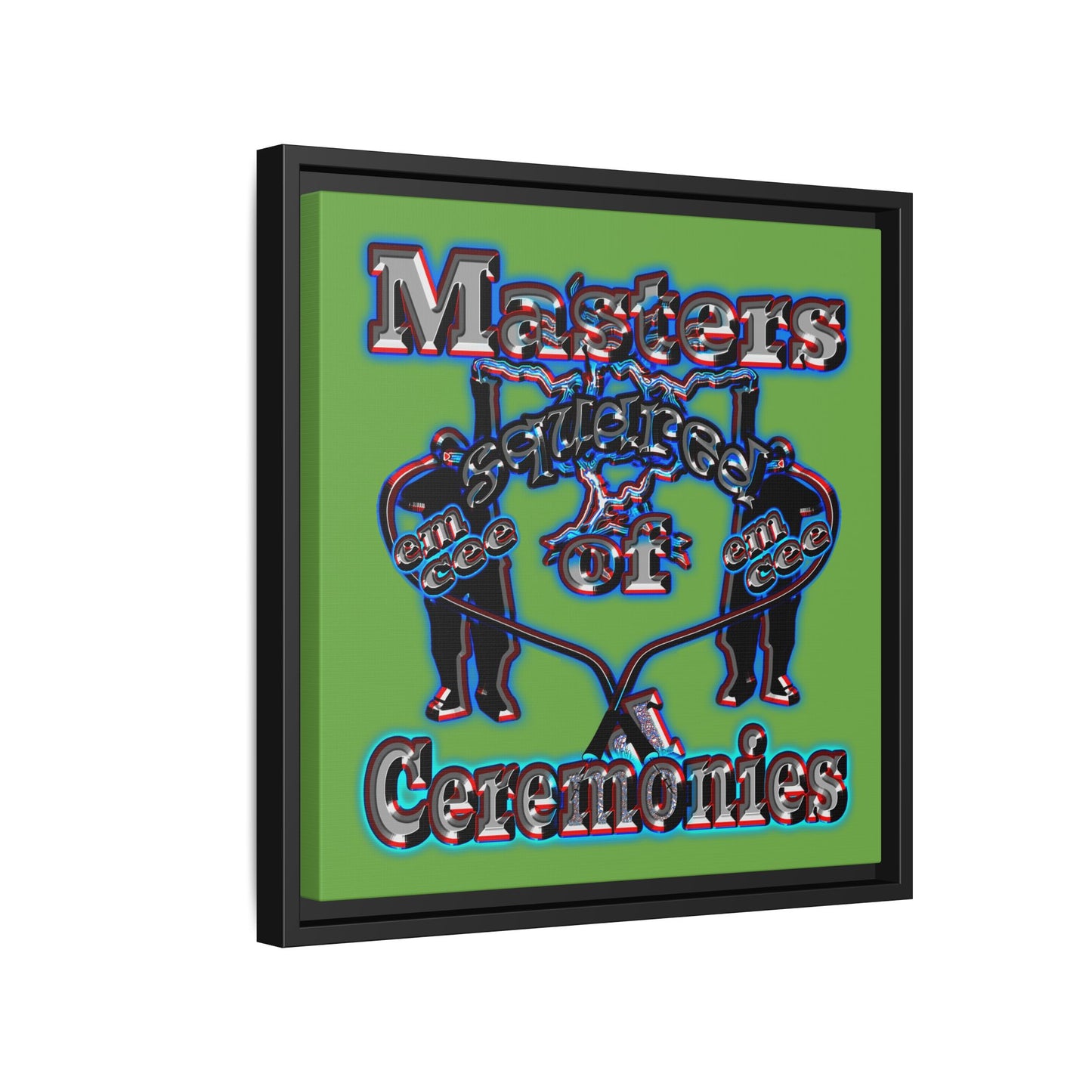 em cee squared - framed canvas art (green)