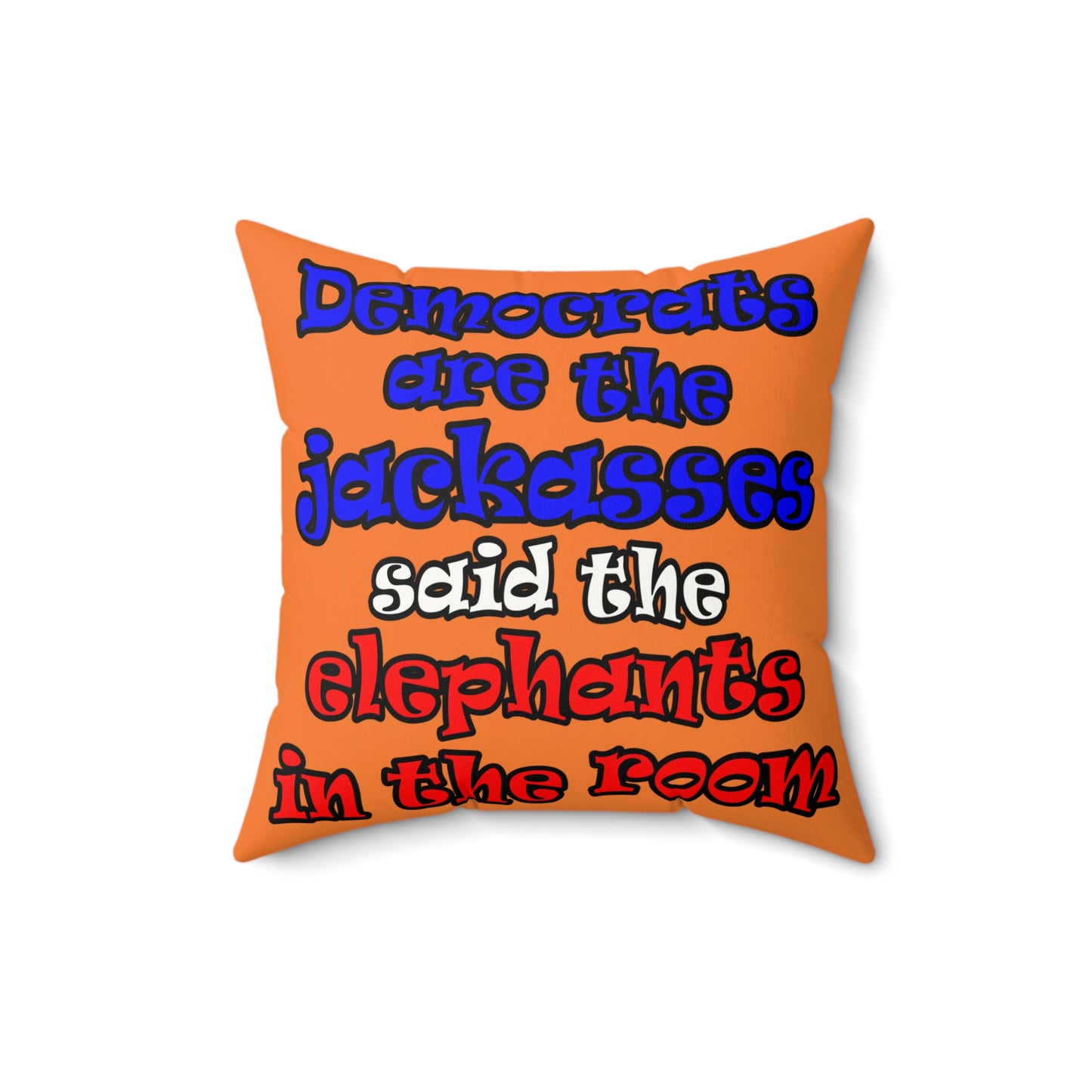 donkeys and elephants - Faux Suede Square Pillow - (crusta)