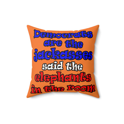 donkeys and elephants - Faux Suede Square Pillow - (crusta)