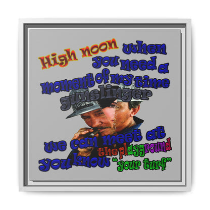 high noon - framed canvas art (light grey)