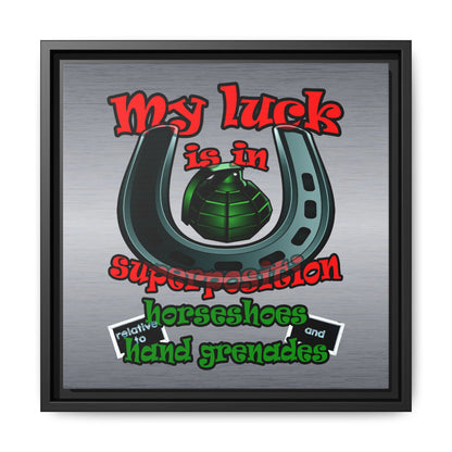 my luck - framed canvas art (brushed nickel)