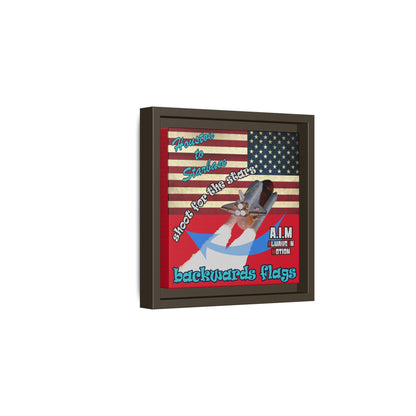shoot for the stars - framed canvas art (dark red)
