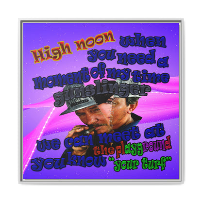 high noon - framed canvas art (purple-pink wave)