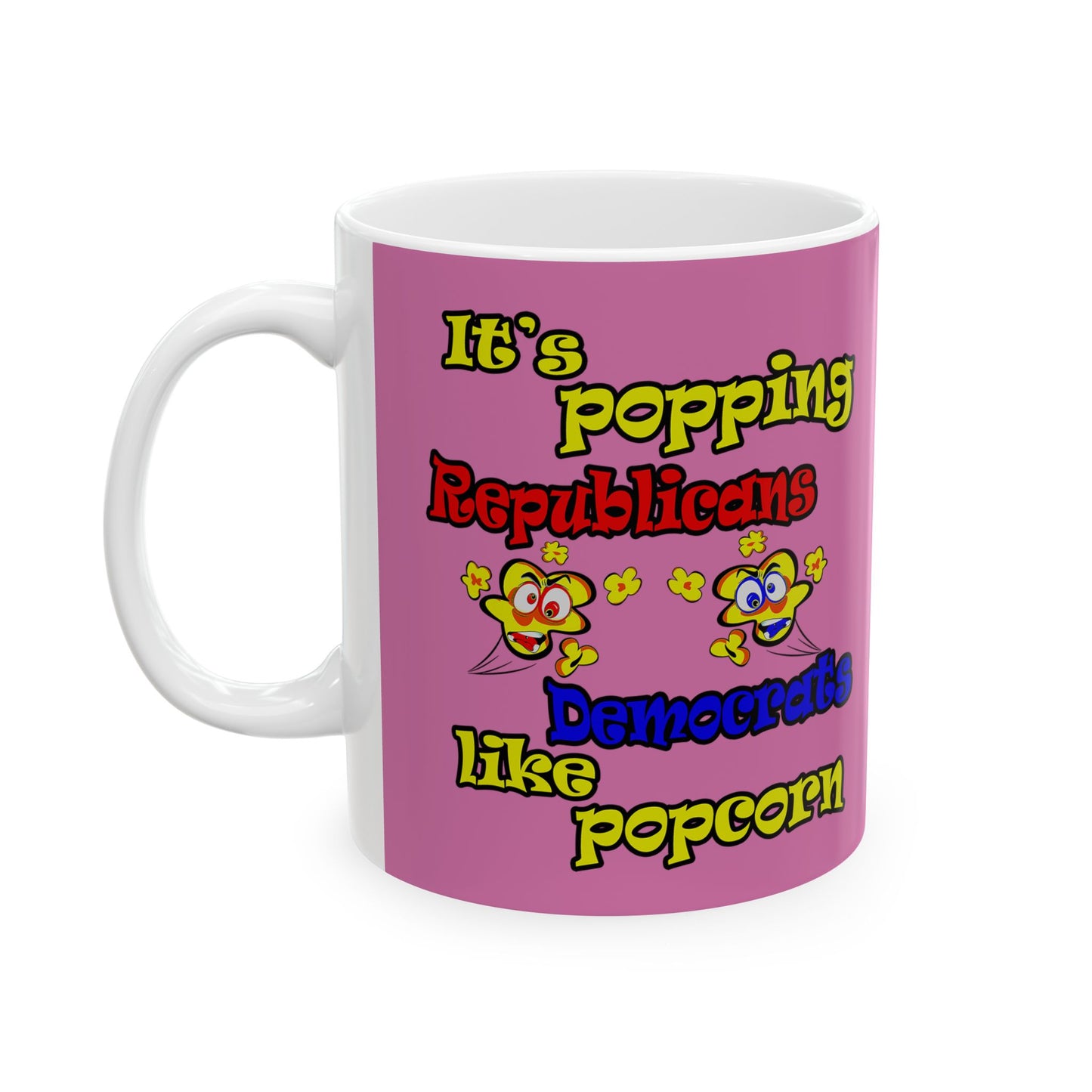 popping like popcorn - White Mug (light pink)