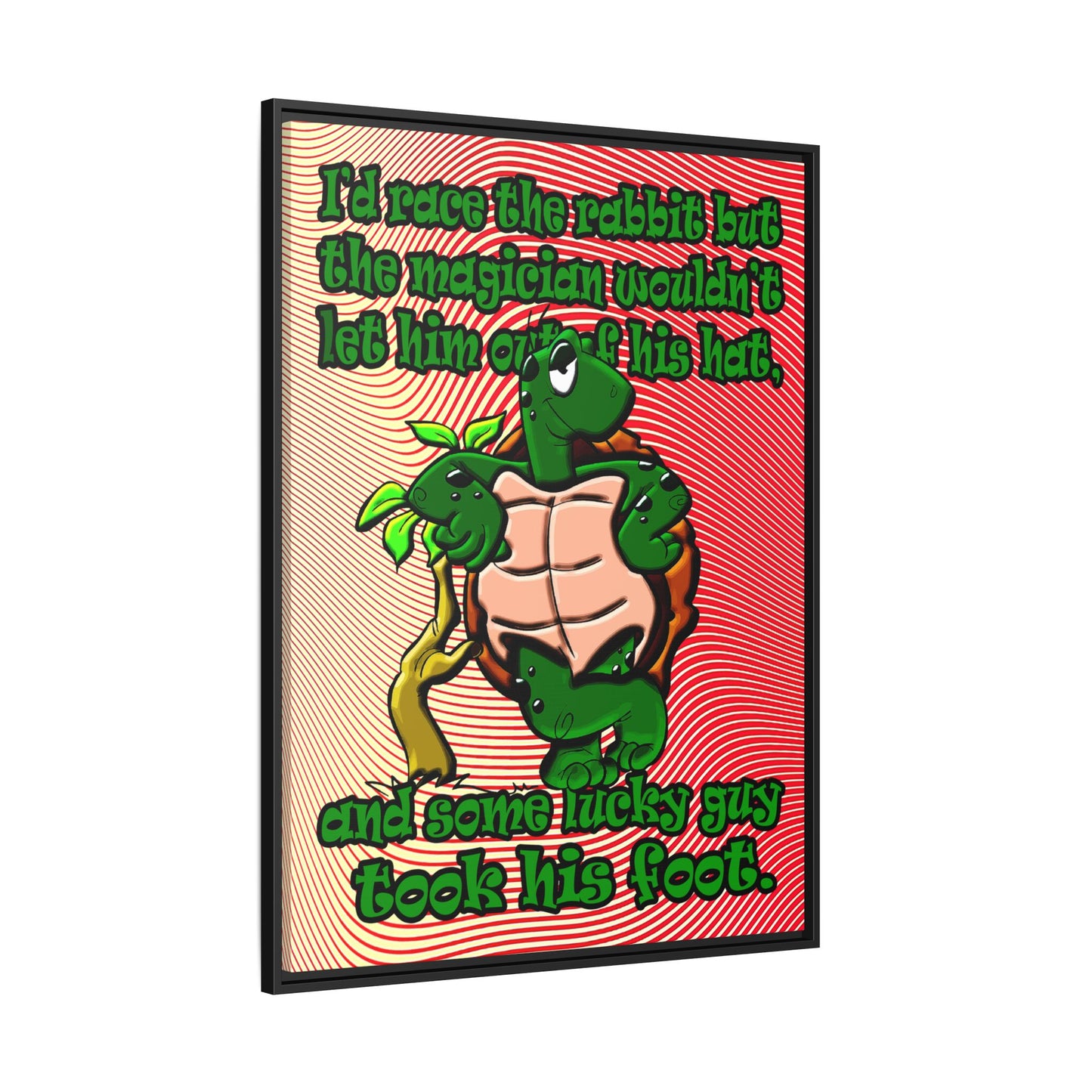 turtle race - framed canvas art (yellow-orange wave)