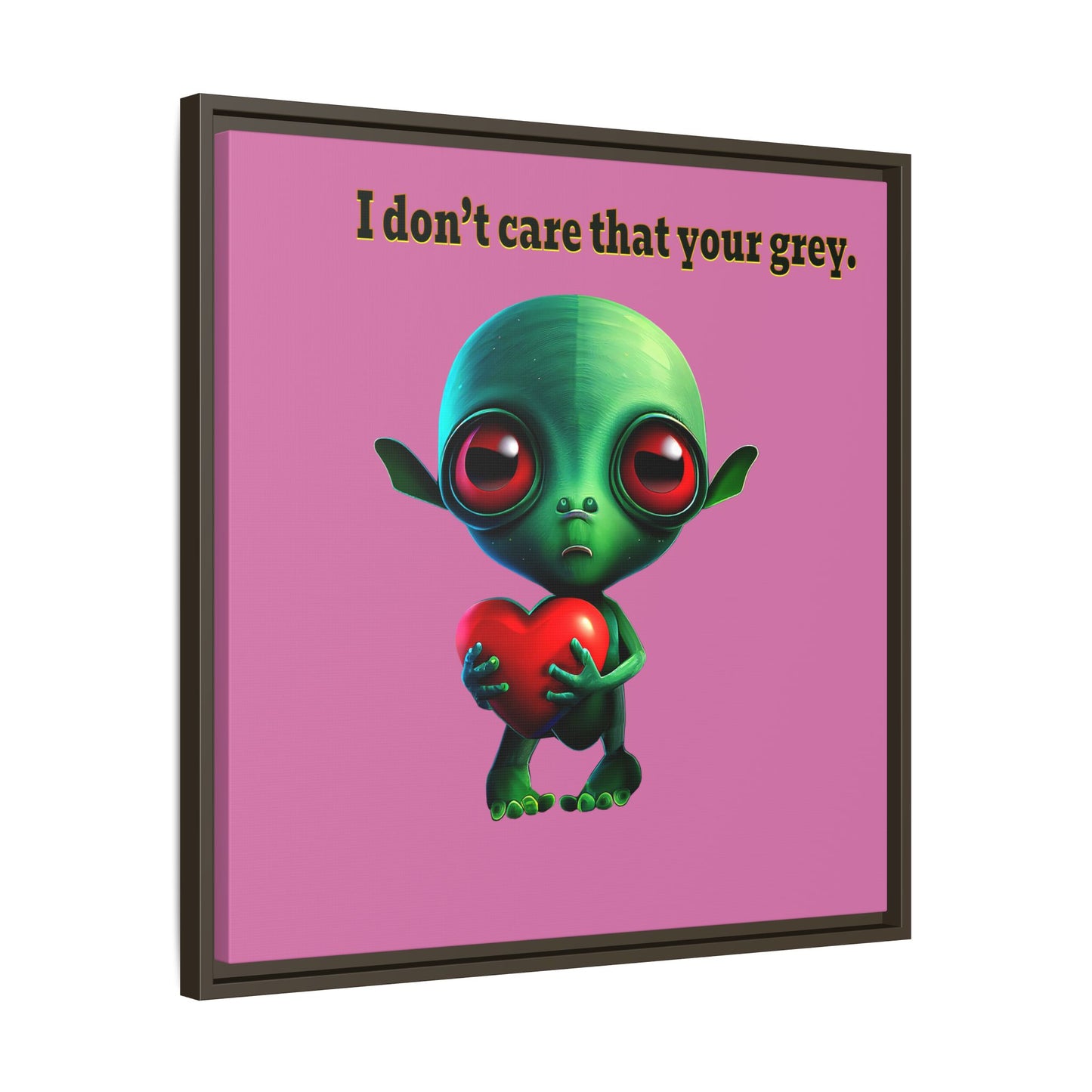 I don't care that your grey - framed canvas art (light pink)