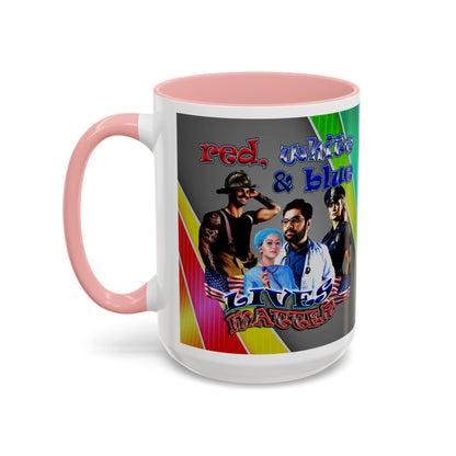 rw&b lives matter - Accent Mug (rainbow split)