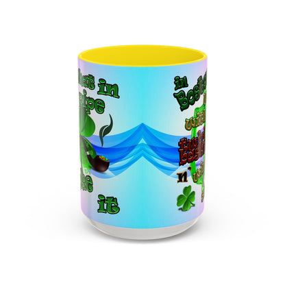 celtics logo - Accent Mug (light blue-pink wave)