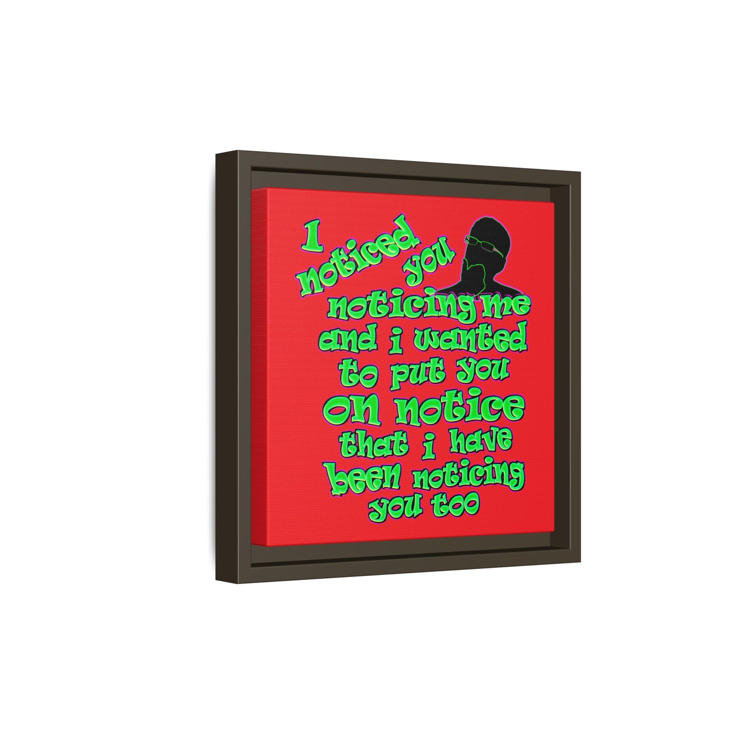 noticed you noticing - framed canvas art (red)