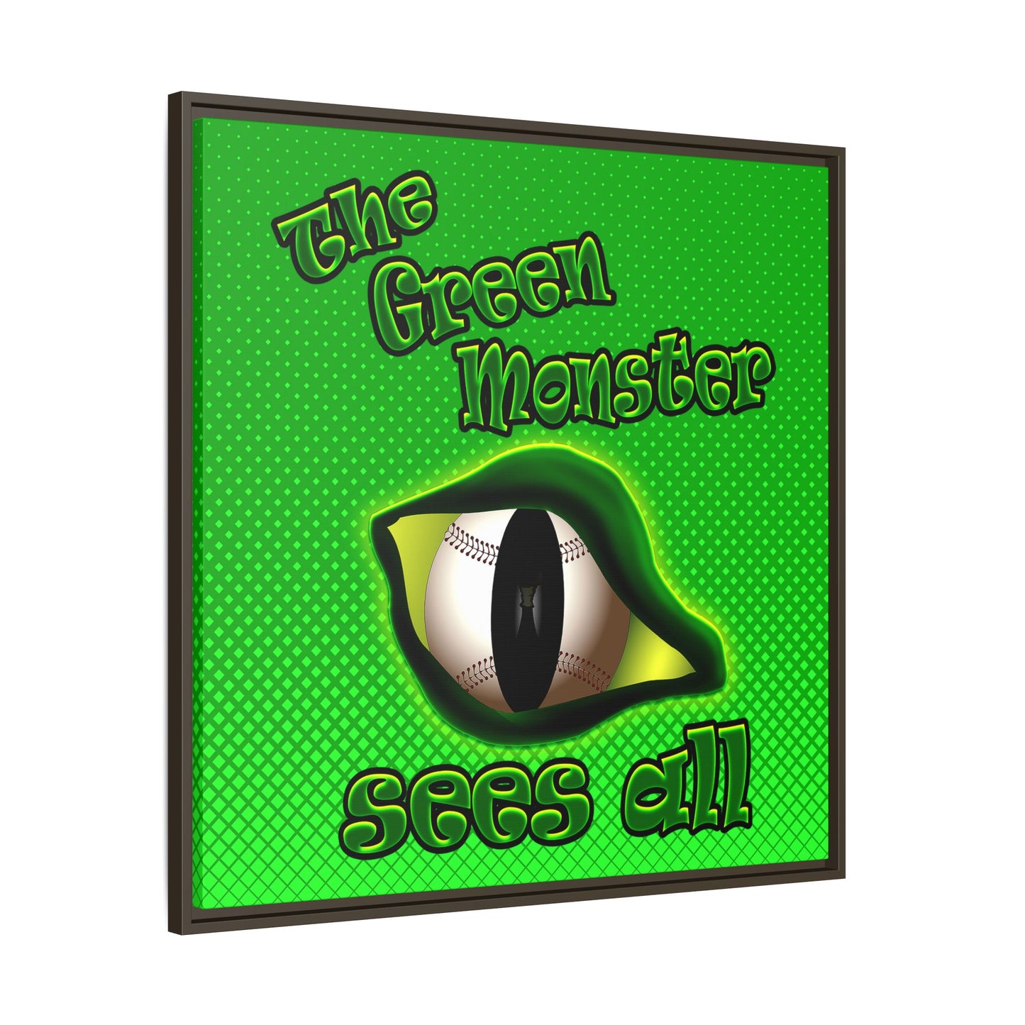 green monster - framed canvas art (logo green)