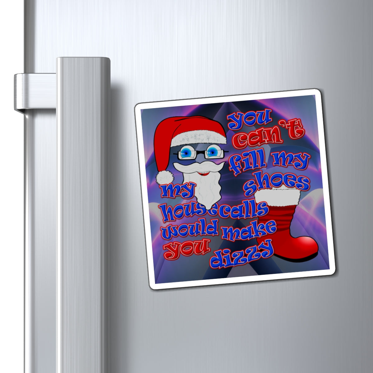 santa's shoes - Magnets - (grey-pink wave)