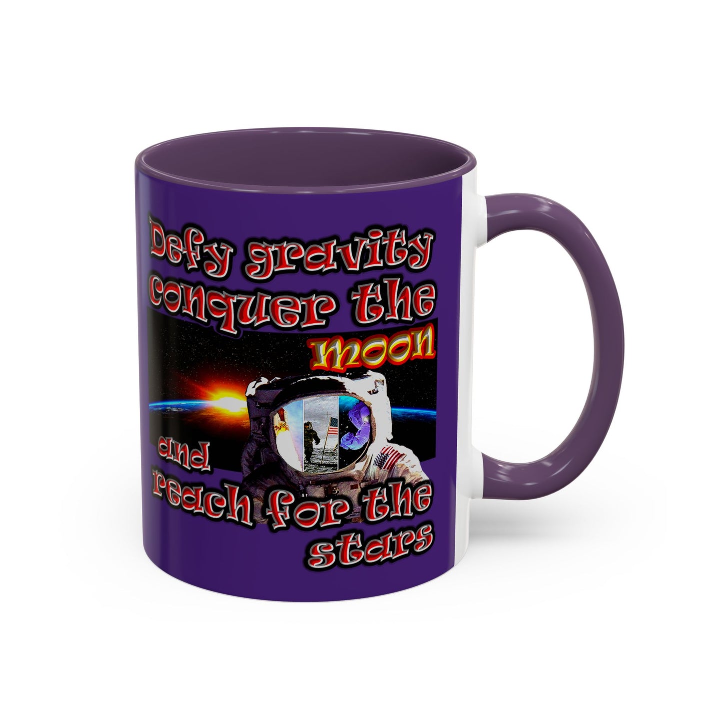 defy conquer reach - Accent Mug (purple)