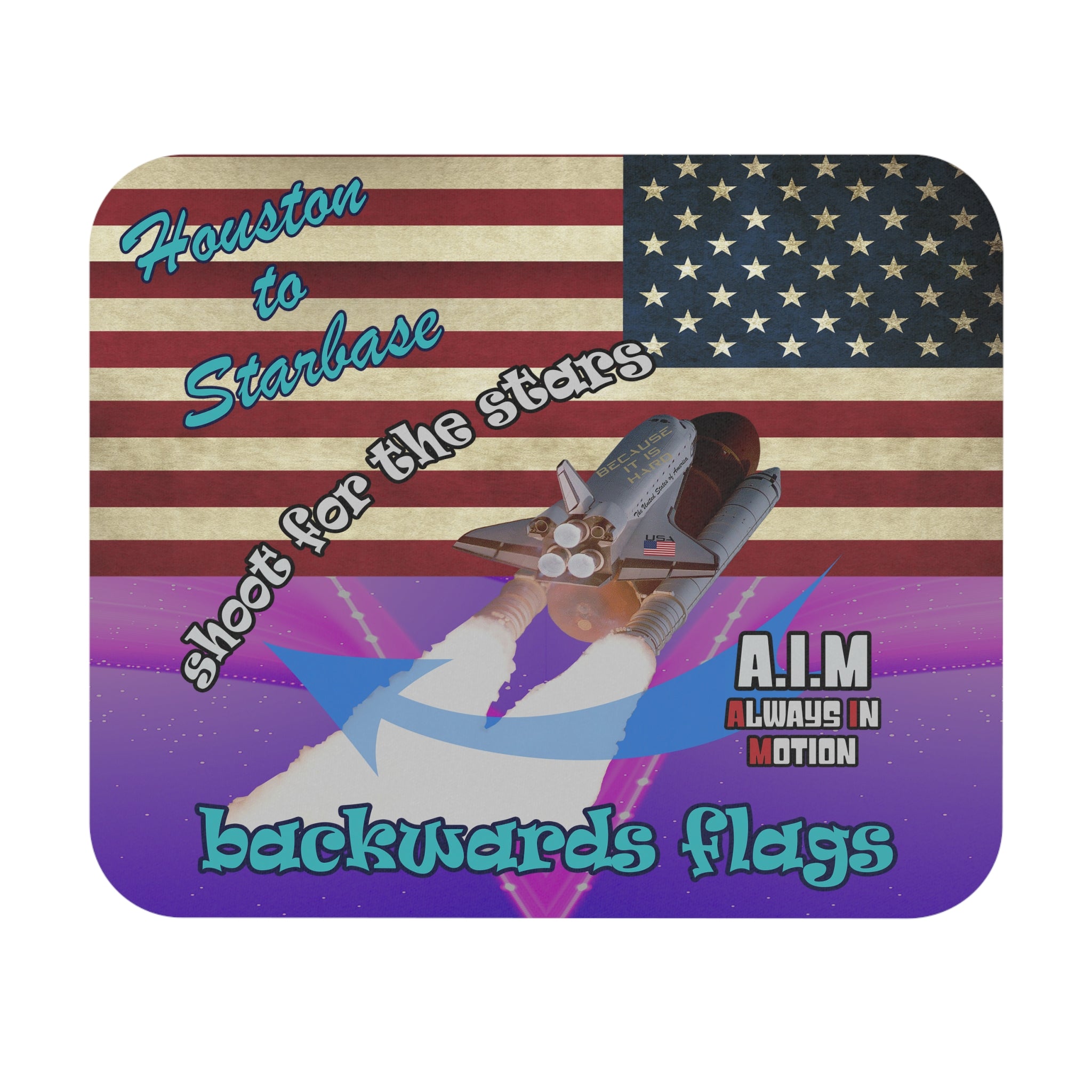 shoot for the stars - Mouse Pad (Rectangle) - (purple-pink wave)