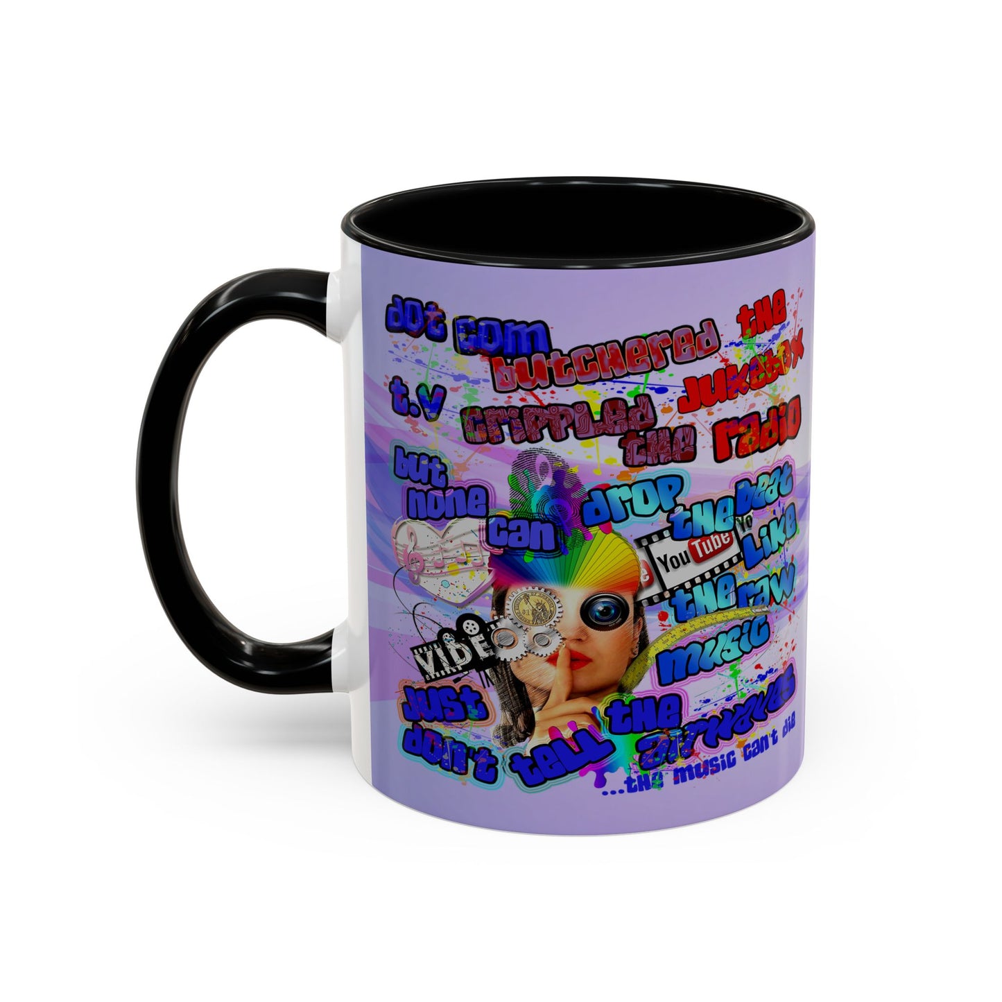 drop the beat - Accent Mug (light blue-pink wave)
