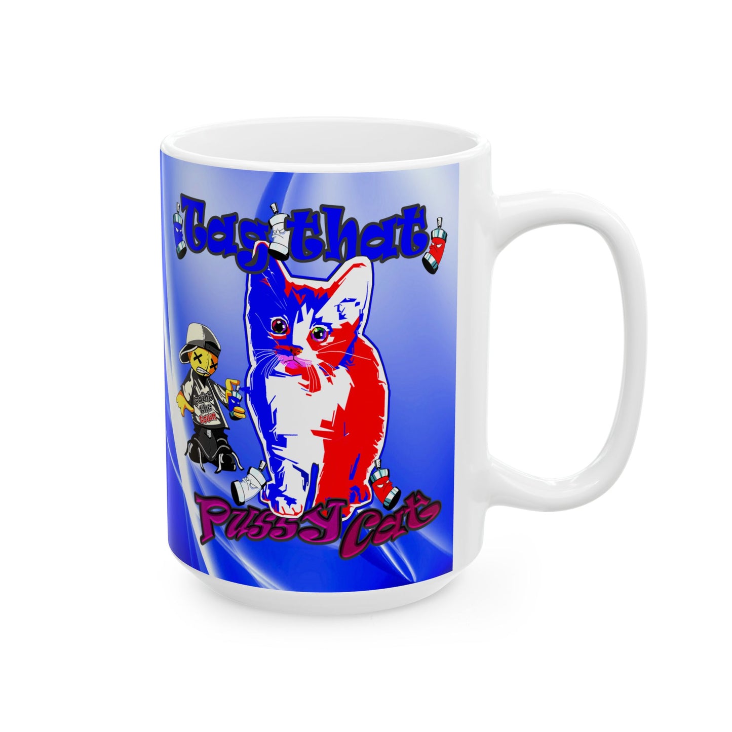 tag that - White Mug (blue-white wave)