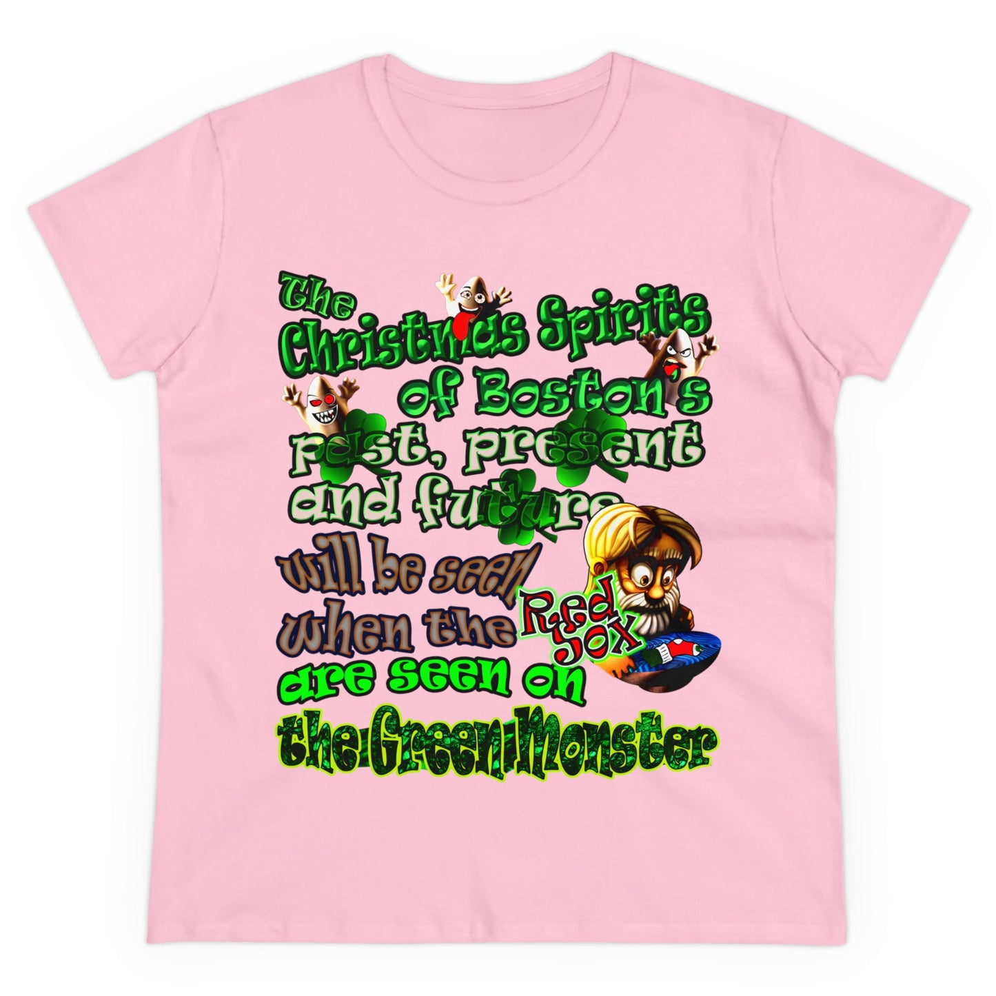 christmas spirits of boston - Women's Midweight Cotton Tee