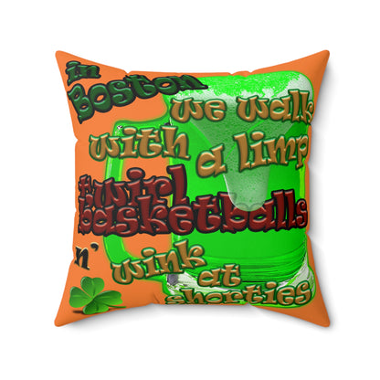 celtics logo - Spun Polyester Square Pillow - (crusta)