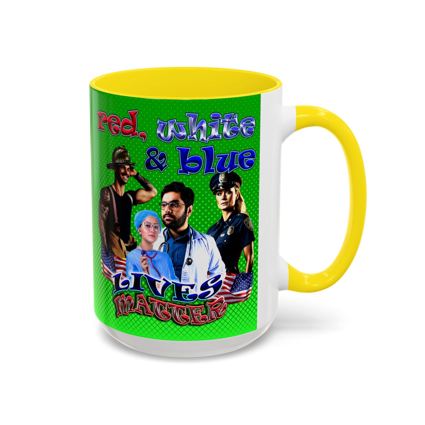 rw&b lives matter - Accent Mug (logo green)