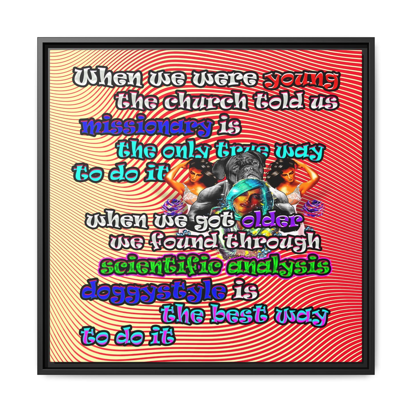 doggystyle - framed canvas art (yellow-orange wave)