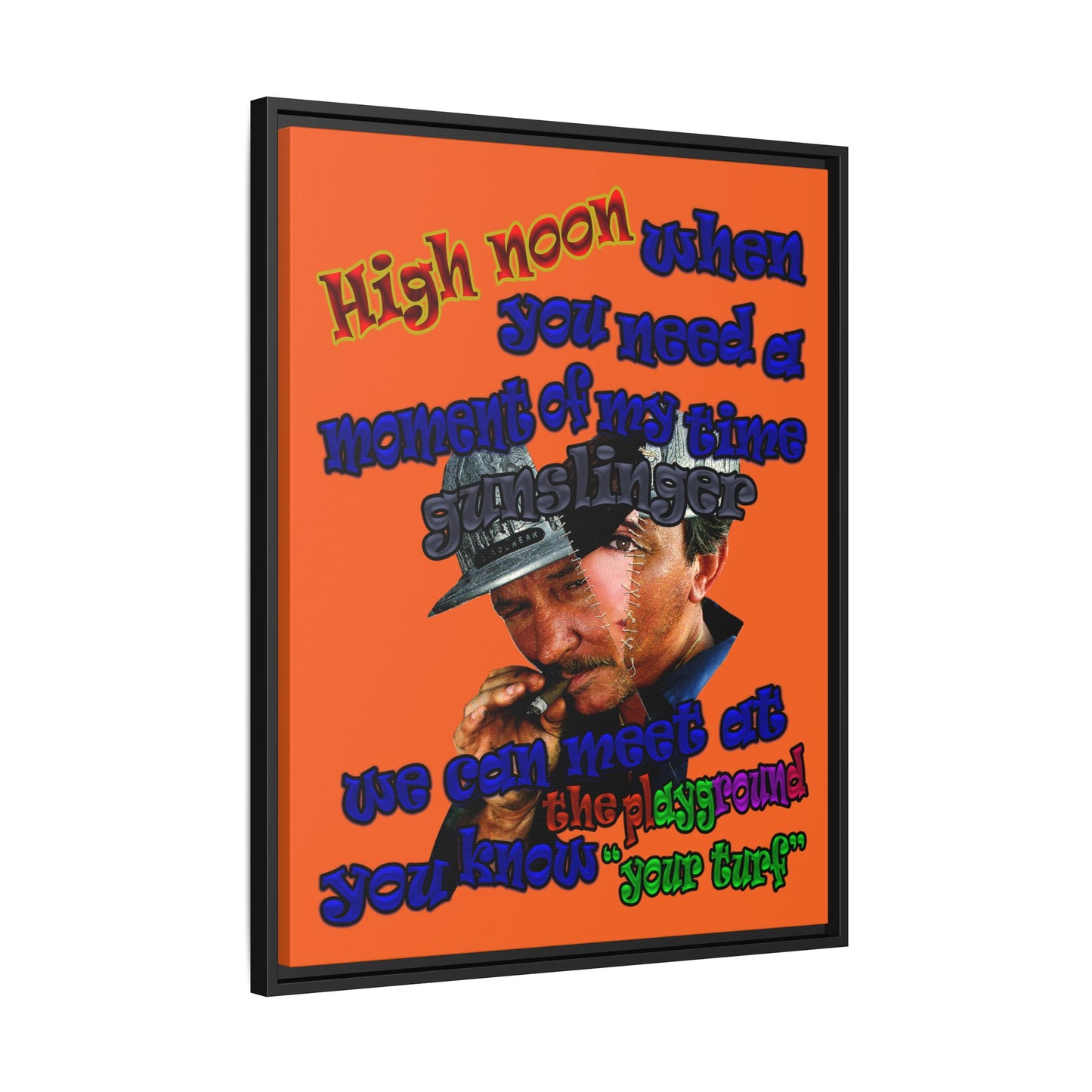 high noon - framed canvas art (orange)