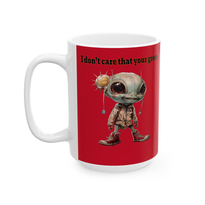 I don't care that your grey - White Mug (dark red)