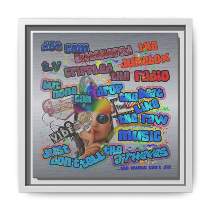 drop the beat - framed canvas art (brushed nickel)